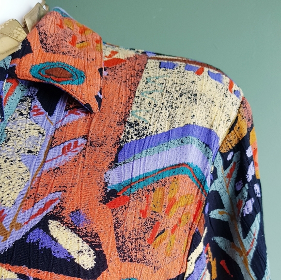 Laura Kieffer for Susan Burrowes Beautiful Vintage Print Blouse πβ¨πβ¨π - Picture 9 of 11